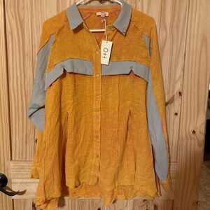 OTT Orange and Gray Collared Shirt